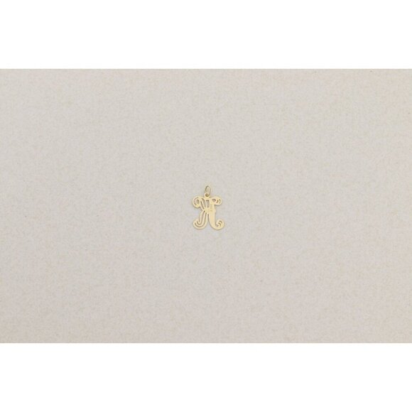 Pendant Only 14k Yellow Gold Letter 'K' Pendant Initial K Design 3/4" x 1/2" - Picture 6 of 6